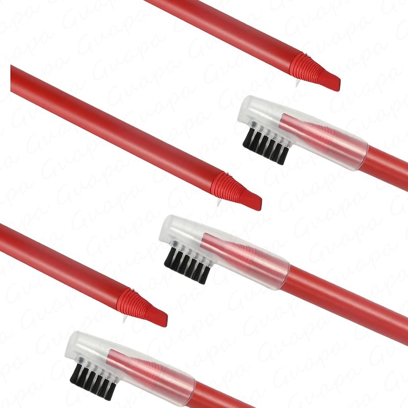 Peel-Off Hard Brow Pencil Set - Waterproof Eyebrow Mapping Tool for Precise Shaping | 5 Colors: Black, White, Brown, Red
