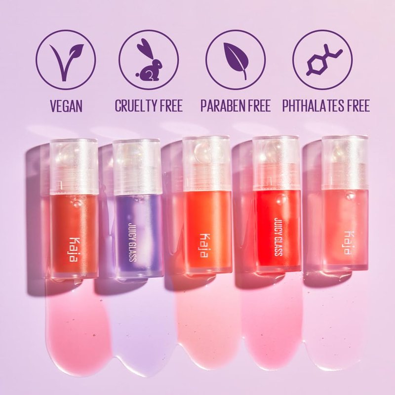 Kaja Juicy Glass Lip Plumping Oil | 01 Rose Hip Spritz | Hydrating, Feel Plumped and Lightweight with Vitamin Tree Fruit Oil, Vegan, Cruelty-Free, Clear Tint Stain Shine Gloss Plumper