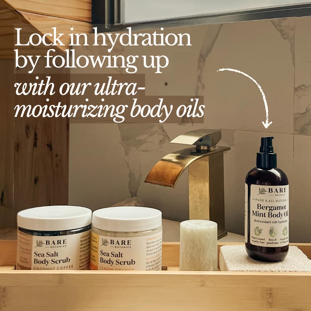 Bare Botanics Sweet Almond Hair & Body Oil + Coconut Coffee Body Salt Scrub