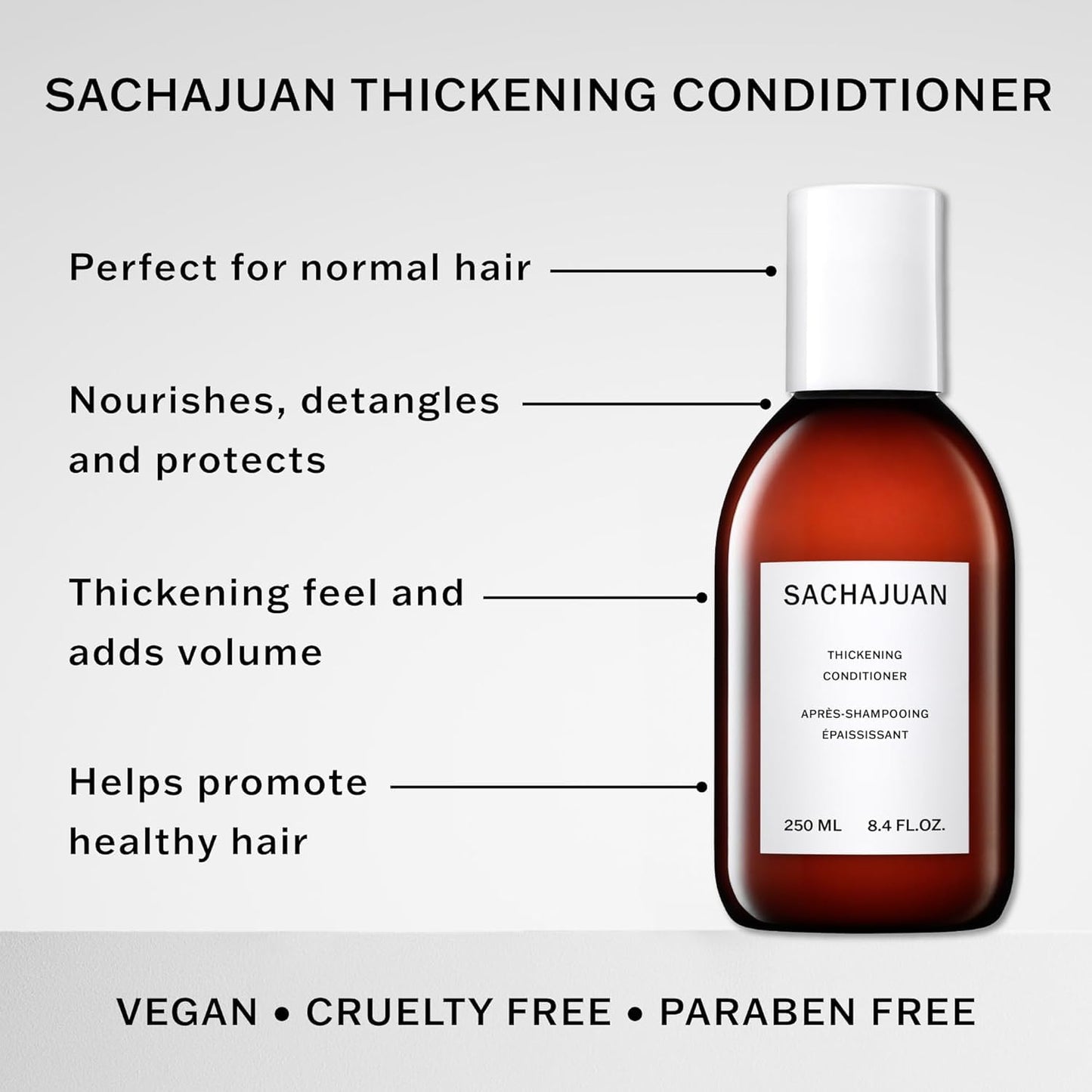 SACHAJUAN Thickening Conditioner | Volumizing Conditioner for Fuller, Thicker Hair | Smooth Volume, Hydration & Detangling | Thickening Technology | Vegan & Paraben-Free | 8.4 fl oz