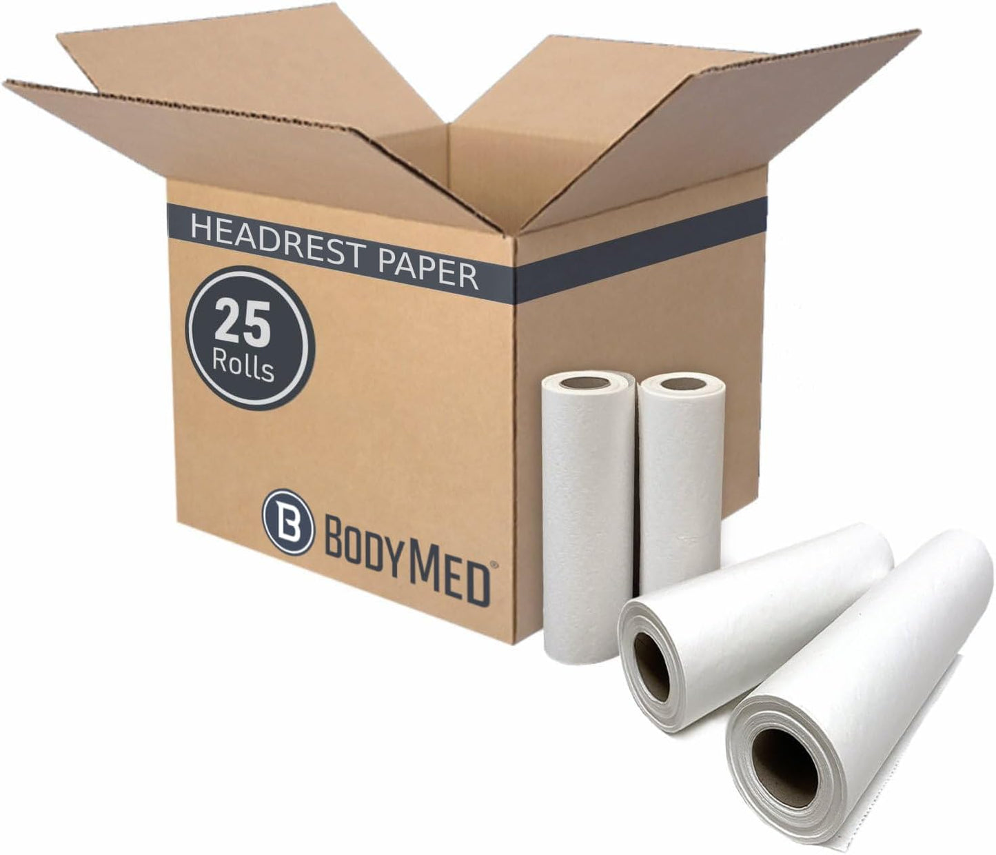 Headrest Sheets for Chiropractic Exam Table - Smooth White, 8.5-Inch x 225-Feet, 25 Count | Disposable Medical Office & Spa Use