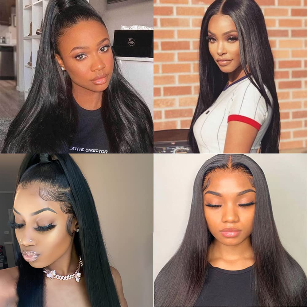 18 20 22 inch Straight Human Hair Bundles Brazilian Straight 3 Bundles Unprocessed Virgin Brazilian Remy Human Hair Natural Black Straight Weave Human Hair Bundles