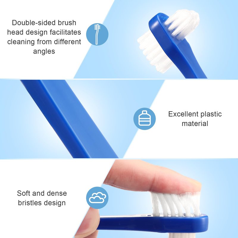 Qinyoung 50 Pcs Denture Brush Individually Dual Headed Firm Hard Bristle Toothbrush Denture Cleaner Brush for Cleaning Dentures, Retainers, False Teeth, Braces