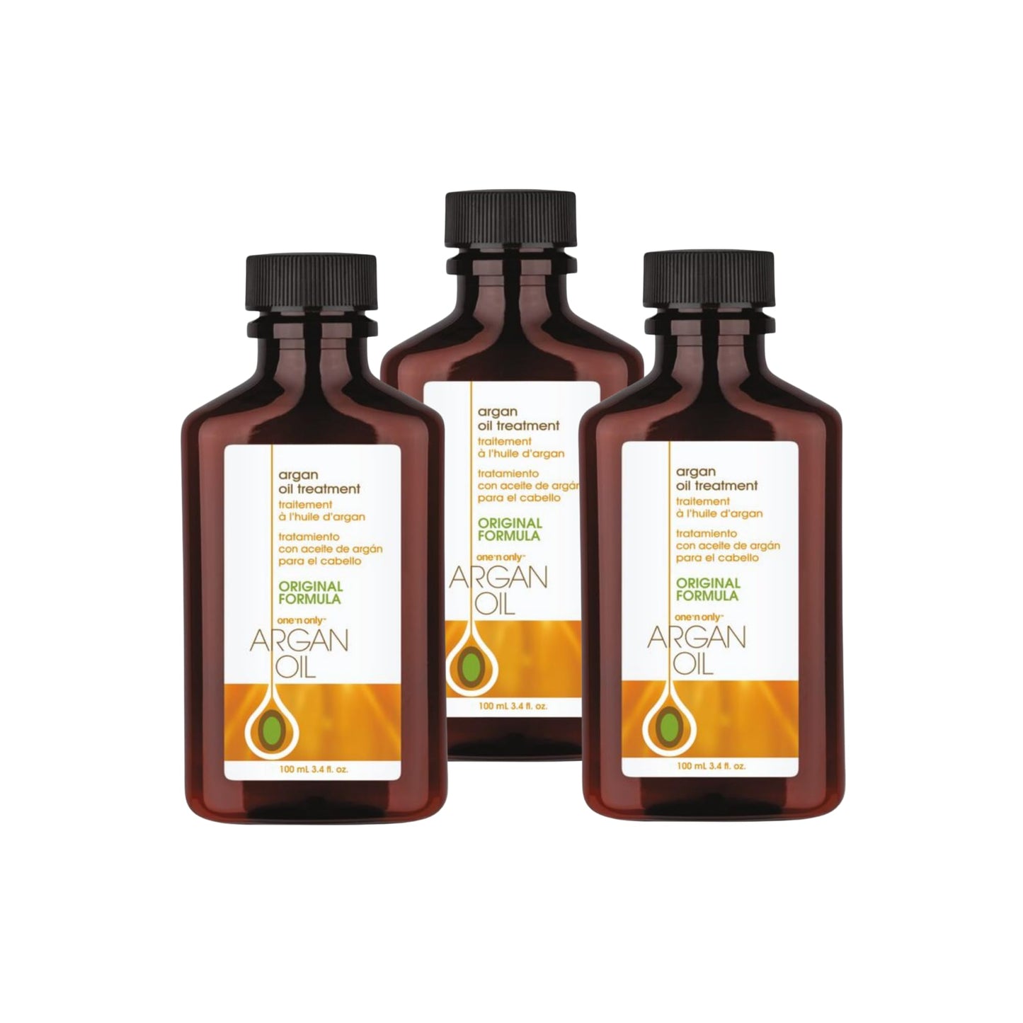 One 'n Only Argan Oil Hair Treatment - Lightweight & Hydrating Hair Oil for Natural, Wigs & Extensions - Shine Enhancing, Heat Protectant & Frizz Control (3.4 oz, 3pk)