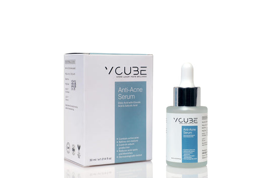 HK BEAUTY CARE VCUBE Anti-Acne Face Serum with Dioic Acid, Glycolic Acid & Salicylic Acid – Acne Control, Oil Balancing, Blemish & Spot Reduction – 30 ml