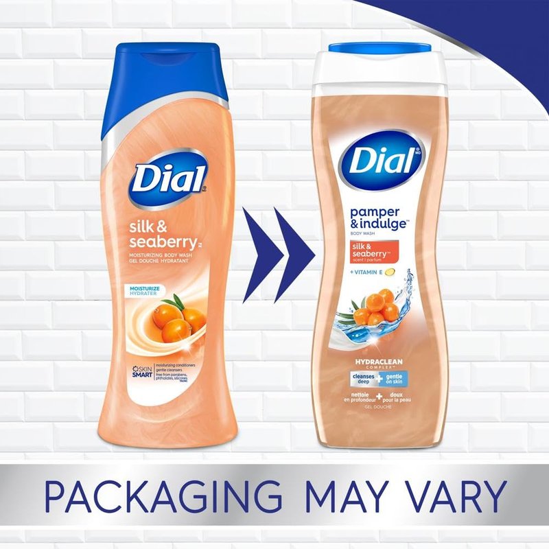 Dial Body Wash, Pamper & Indulge, Silk & Seaberry, 21 fl oz, Pack of 4