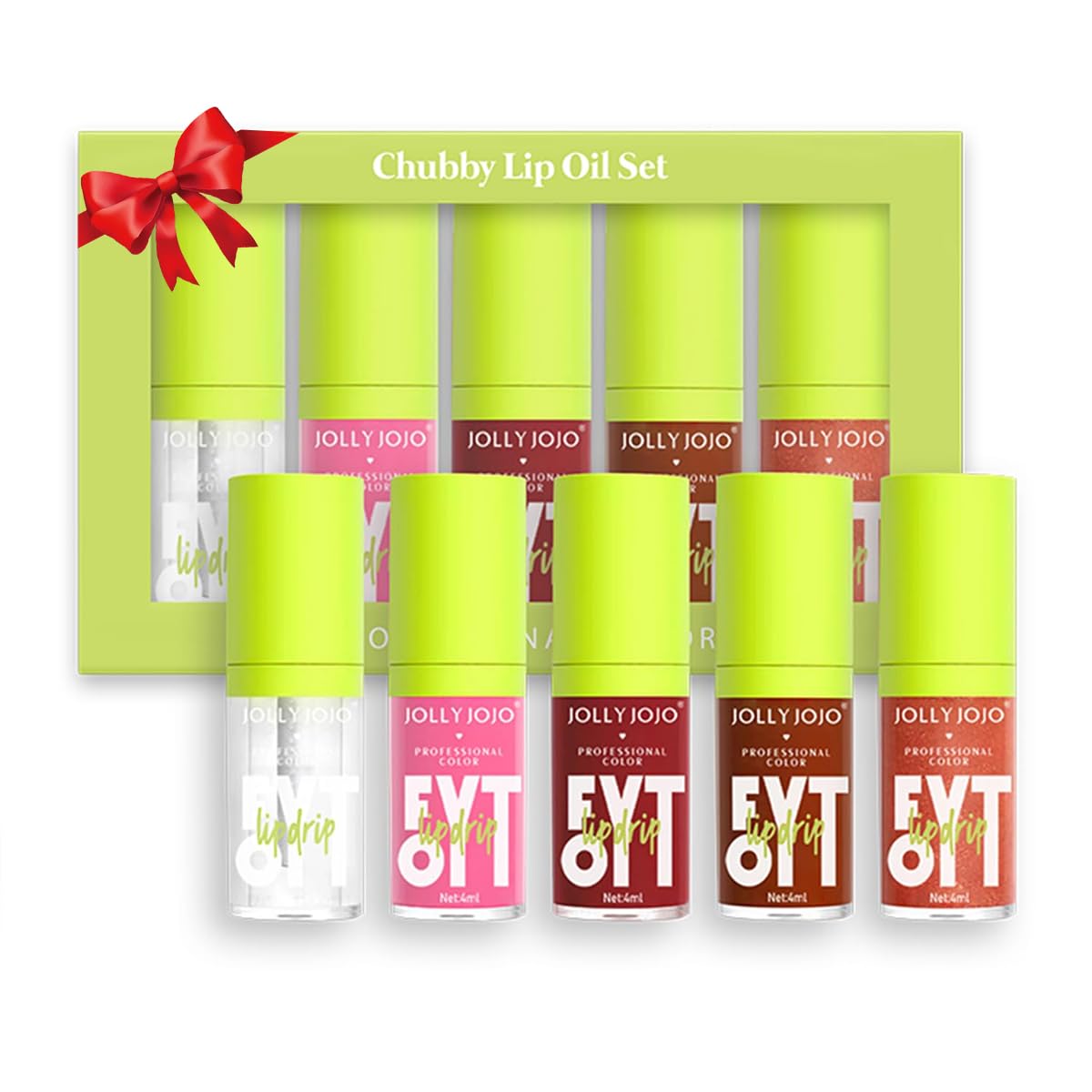 Lip Gloss Kits- 5 Colors Tinted Lip Glow Oil Set Plumping Lip Oil Hydrating Transparent Moisturizing Lip Gloss Kit Gift for Girl Women Lip Makeup Care