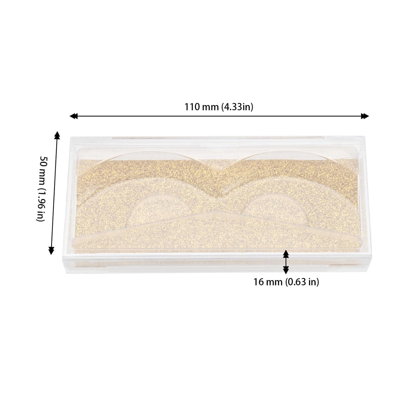 JAPCHET 40 Pack 4.3x2 Inch Transparent Empty Eyelash Cases, Plastic Eyelash Case with Eyelash Tray and Gold Glitter Card Paper, False Eyelash Storage Box Case for Makeup Artists, Women