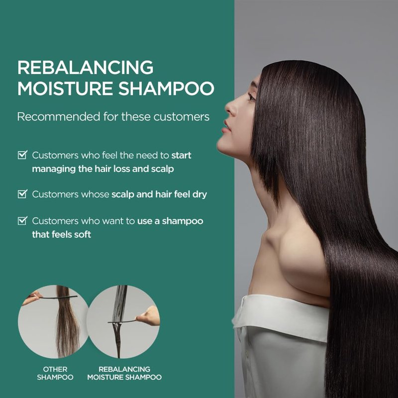 AYUNCHE Rebalancing Shampoo Moist 6.4 fl. oz. [For Dry Scalp] | Soft & Moisturizing Cleansing Shampoo | Strengthen and Protect Weakened Hair Roots | Korean Salon Brand