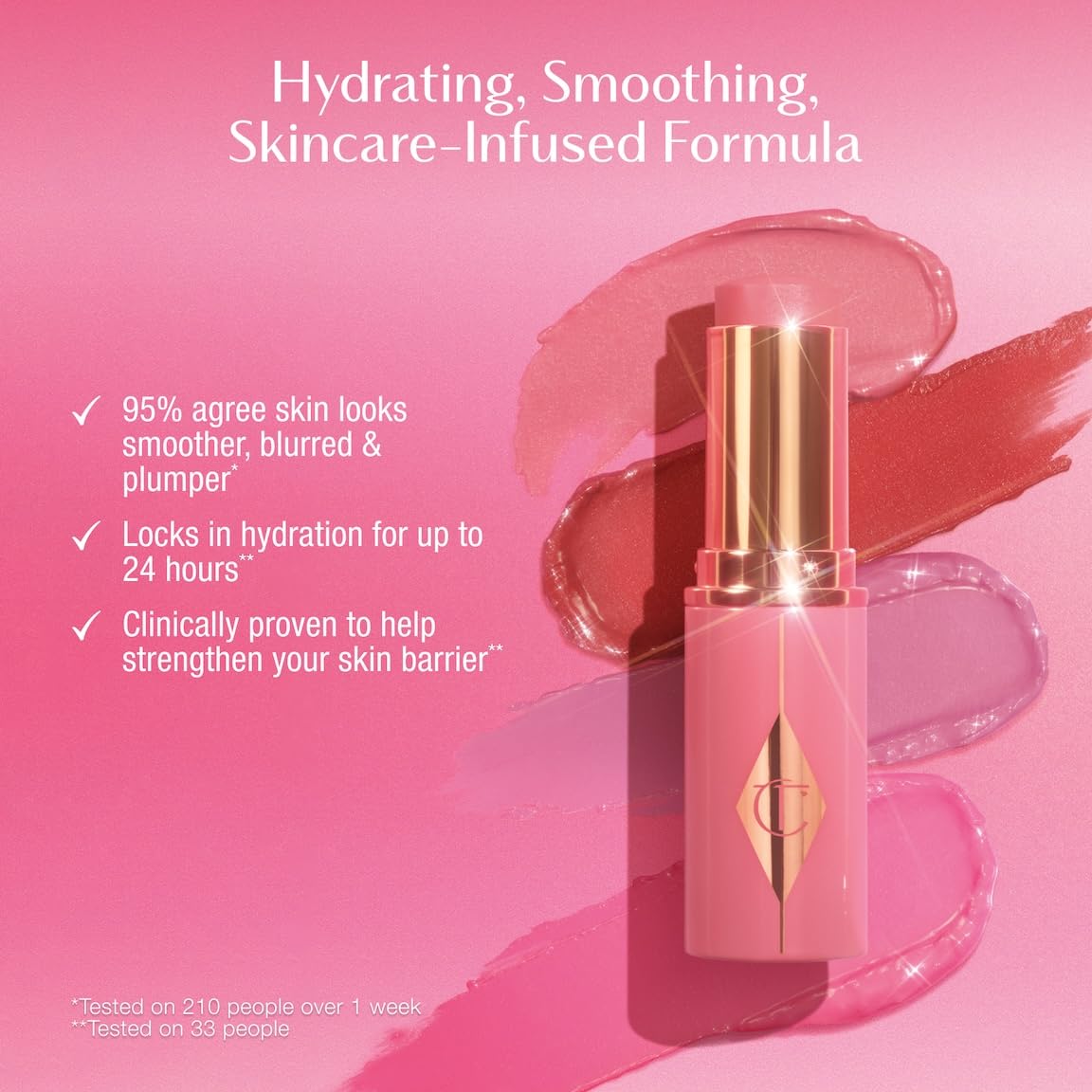 Charlotte Tilbury Unreal Healthy Glow Blush Stick - Buildable Cream Makeup with a Skincare-Infused Formula - Easy to Use, Blendable & Leaves Skin with a Luminous Sheen - Pinky Glow