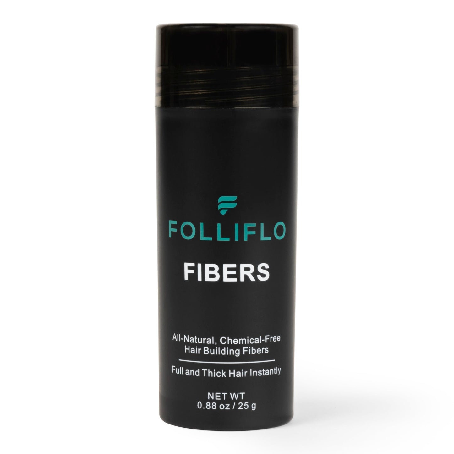 Folliflo Hair Fibers for Thinning Hair Concealment – Instant Fiber Spray & Filler Powder for Fuller-Looking Hair (Black)