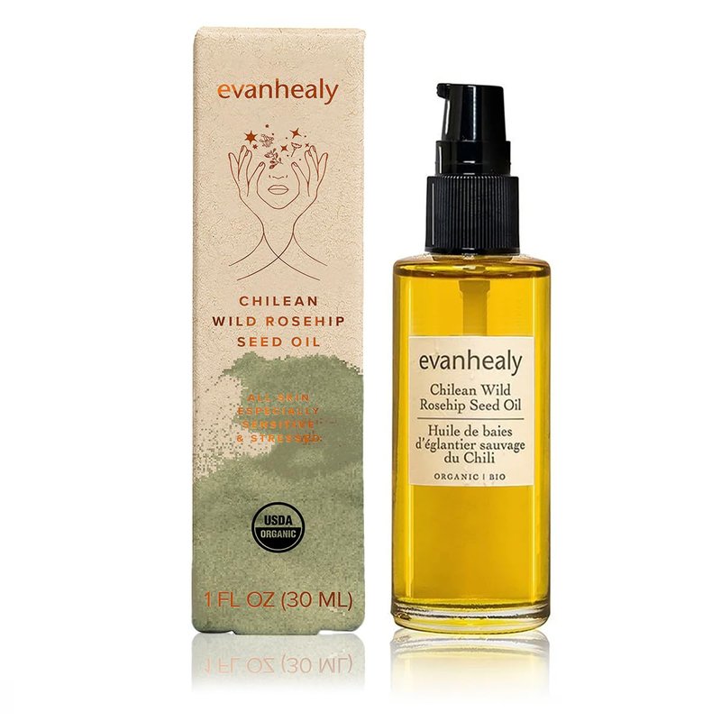 evanhealy Chilean Wild Rosehip Seed Oil | 100% Pure Wild-Harvested Certified Organic Rosehip Oil | Lightweight Facial Oil Dry Oil | Beautify & Rejuvenate All Skin