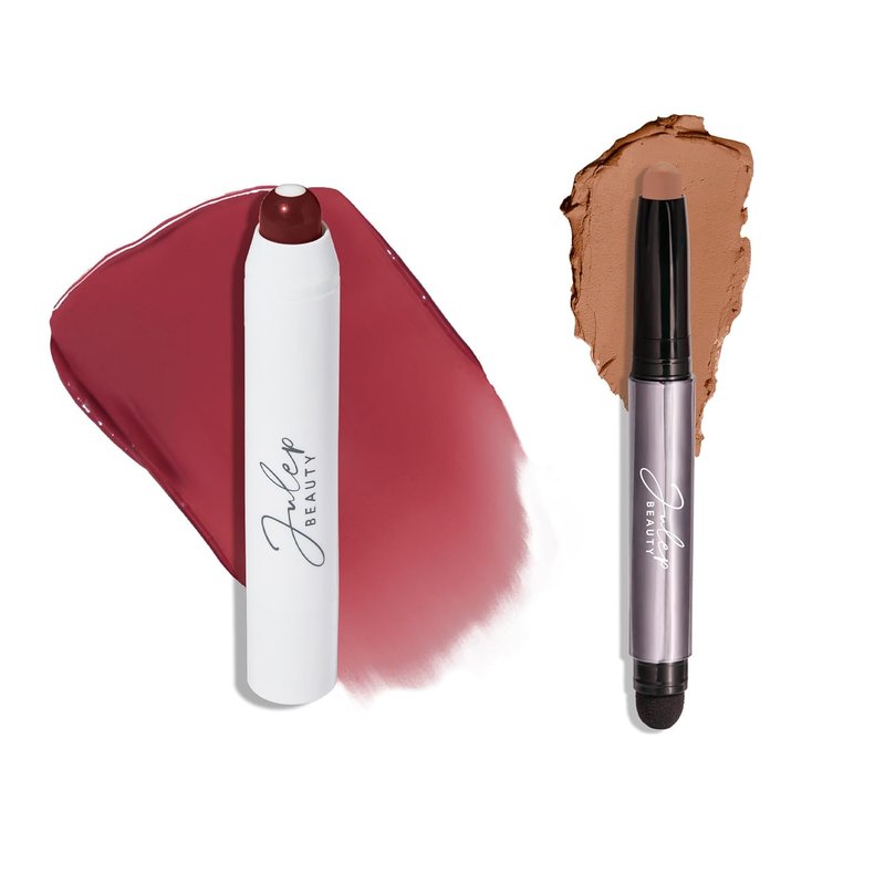 Julep Eyeshadow Stick - Waterproof Crème to Powder, Hazelnut Matte | It's Balm Lip Crayon - Full-Coverage Black Cherry Moisturizer