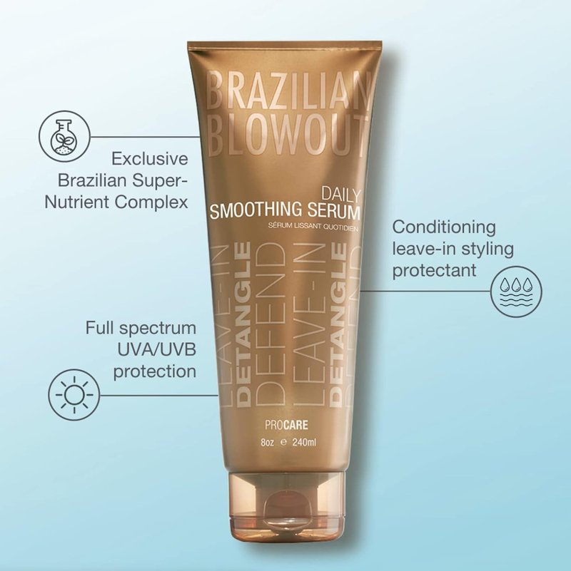 Brazilian Blowout Acai Daily Smoothing Serum - 8 oz | Frizz Control & Shine Boost