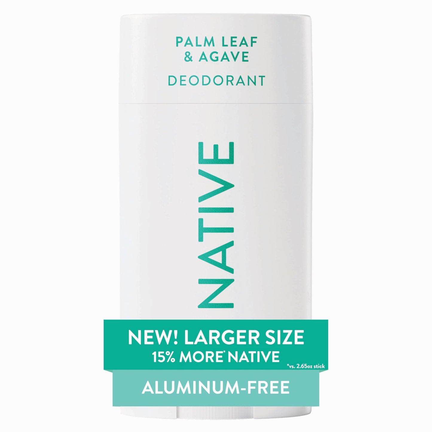 Native Aluminum Free Deodorant, Palm Leaf & Agave, Large Size Stick, 72 Hour Odor Control, for Women & Men, Contains Naturally Derived Ingredients, 3.1 oz