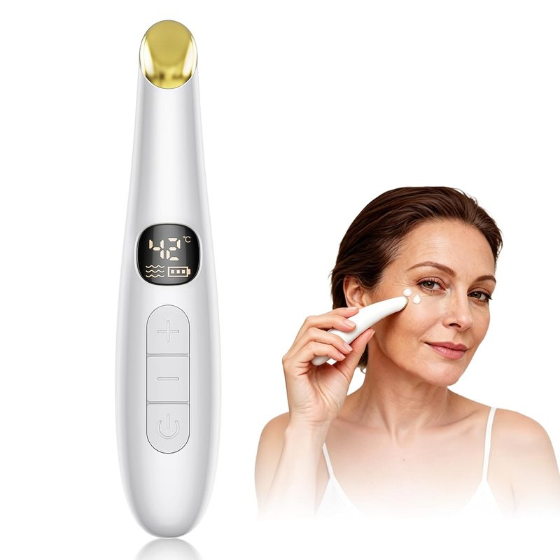 Eye Lift Wand - Temperature Control Eye Massager for Dark Circles & Puffiness | White