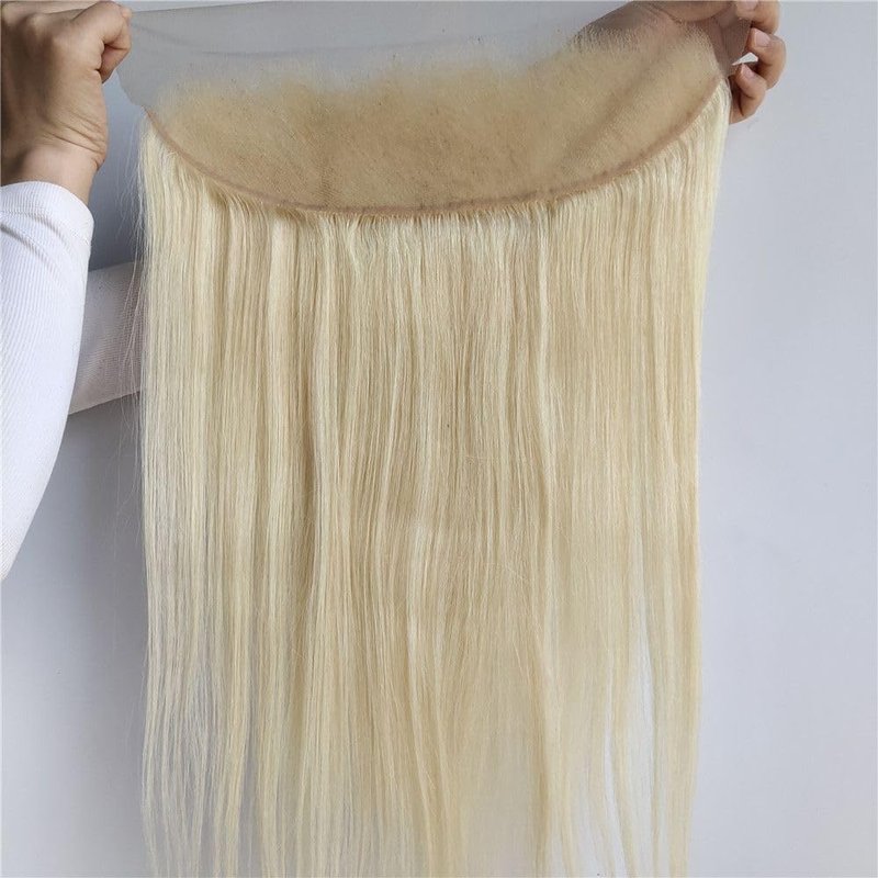 613 Blonde Frontal Human Hair - 13x4 Straight HD Lace, Pre-Plucked Natural Hairline | 14 Inch, Ear-to-Ear