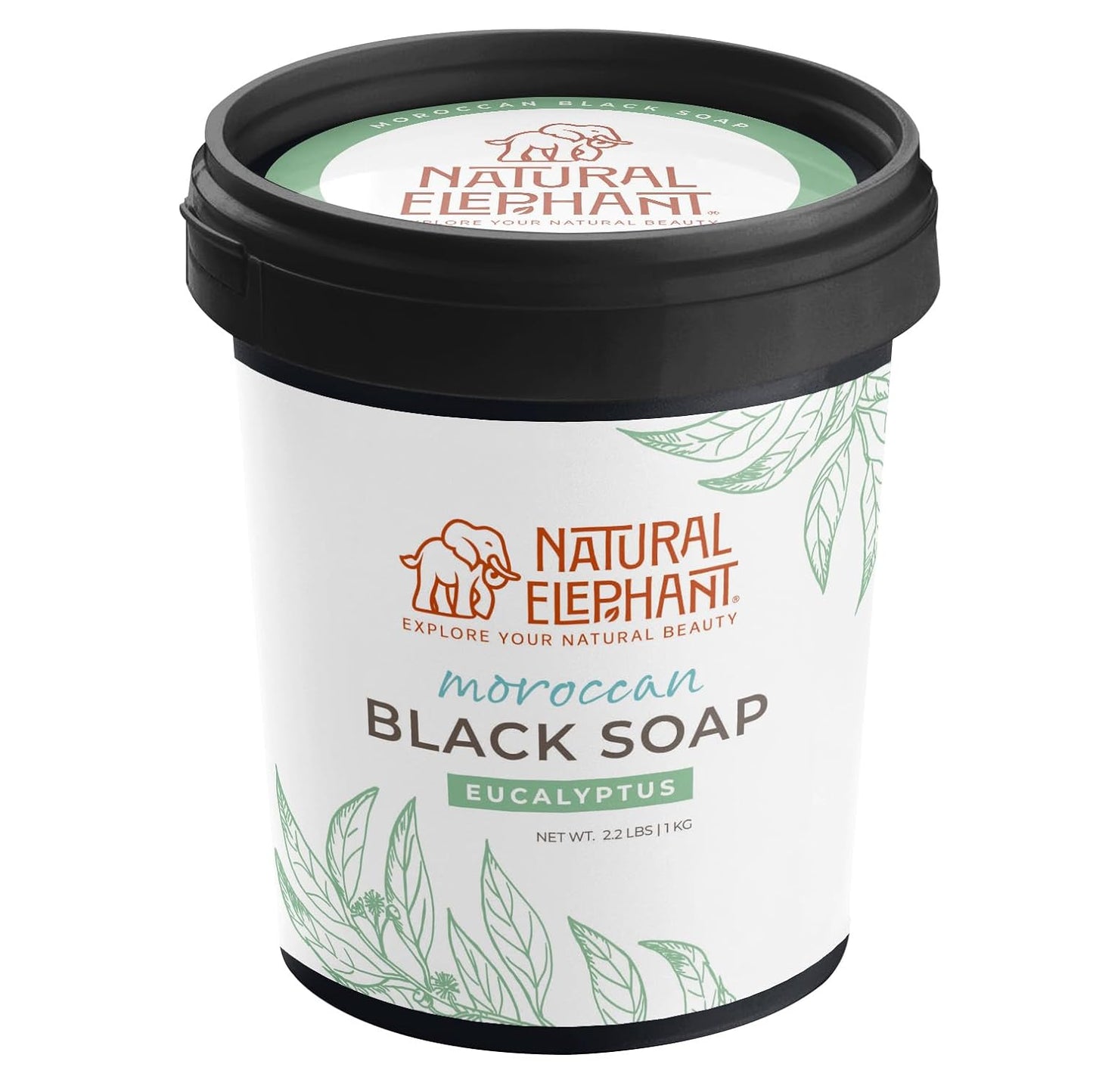Moroccan Black Soap - Natural Eucalyptus Essential Oil | 1kg (2.2 lbs) Bulk Size