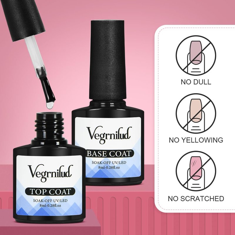 Gel Nail Polish Kit - 60 Colors Soak Off Gel Polish Set with UV Light | Perfect for DIY Nail Art