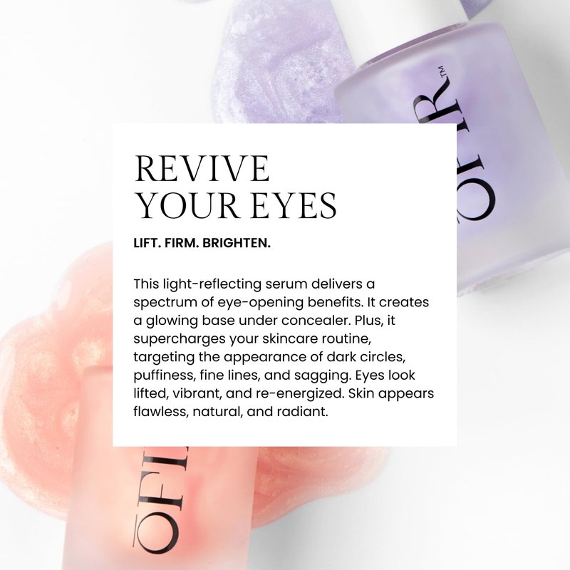 OFIR Bloom Serum Illuminating Gel | Under Eye Brightener Dark Circles Treatment | Lifting Formula With Hyaluronic Acid | Vegan Cruelty Paraben Free Skincare | Hydrating Moisturizer | Peony 1 Fl Oz