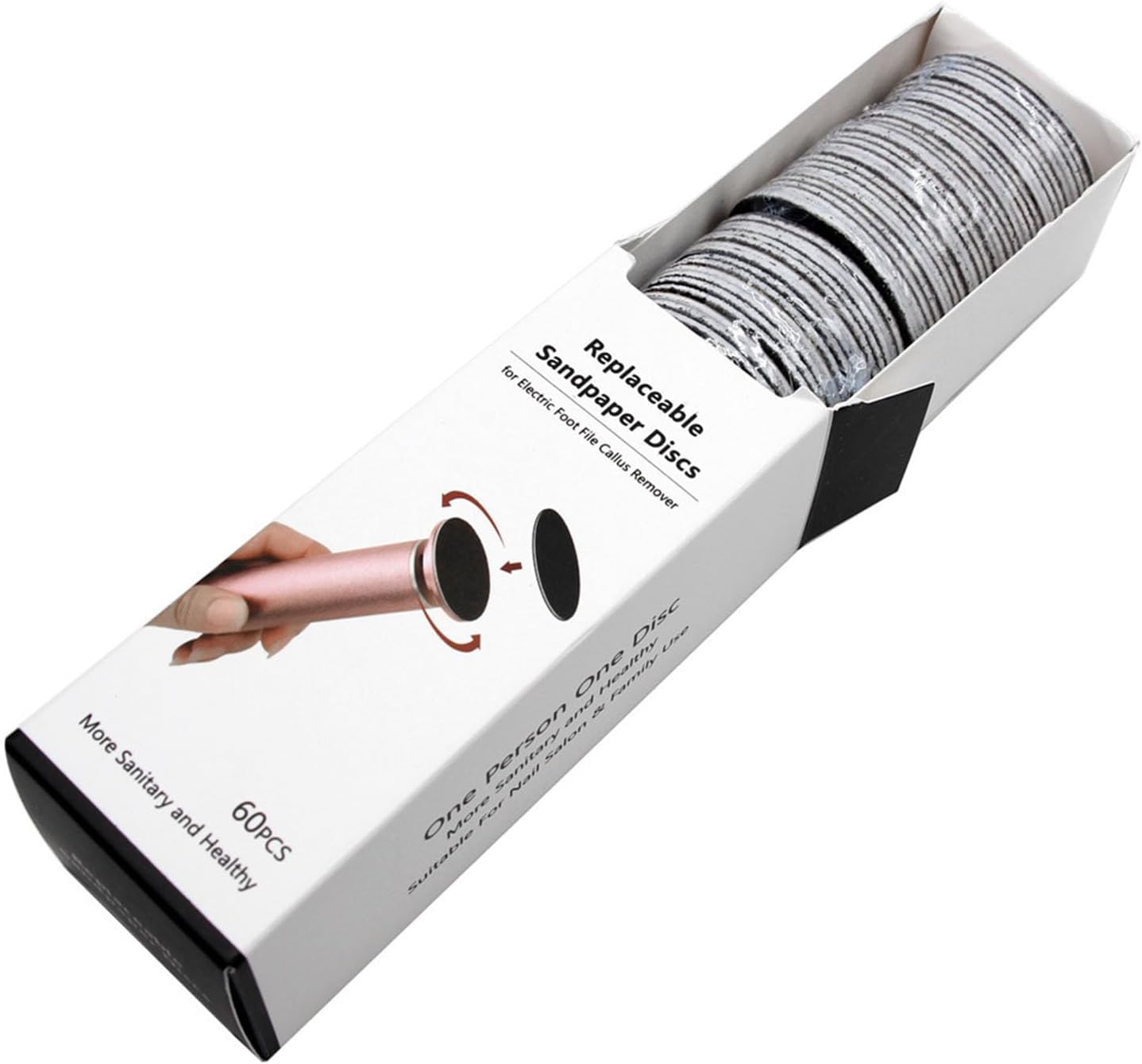 Electric Foot Grinder Callus Remover with Adjustable Speed & 60 Sanding Discs - Soft Skin Care