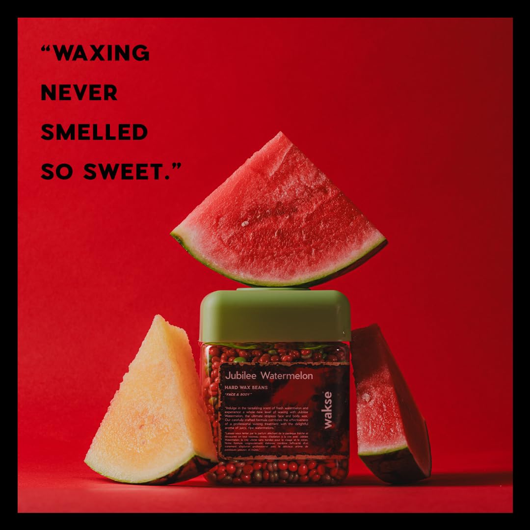 Wakse Watermelon Jubilee Hard Wax Beans - Effective Hair Removal for Face & Body | 12.8oz Watermelon Scented
