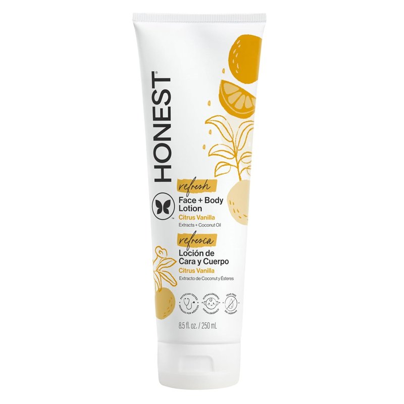 Hydrating Face & Body Lotion - Fast Absorbing, Hypoallergenic Citrus Vanilla | 8.5 fl oz