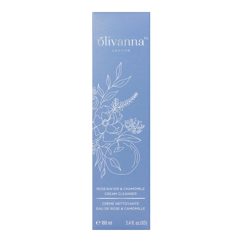 Olivanna Rosewater and Chamomile Cream Cleanser - Omega Rich Face Wash - Gentle and Hydrating without Stripping Essential Oils - 3.3 oz