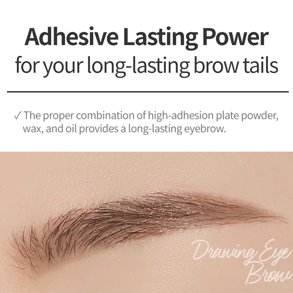 ETUDE Drawing Eye Brow, Eyebrow Pencil, Microblading, Long Lasting, Soft Textured Natural Daily Look, Korean Makeup, Beauty, Dark Gray (0.008 Ounce)