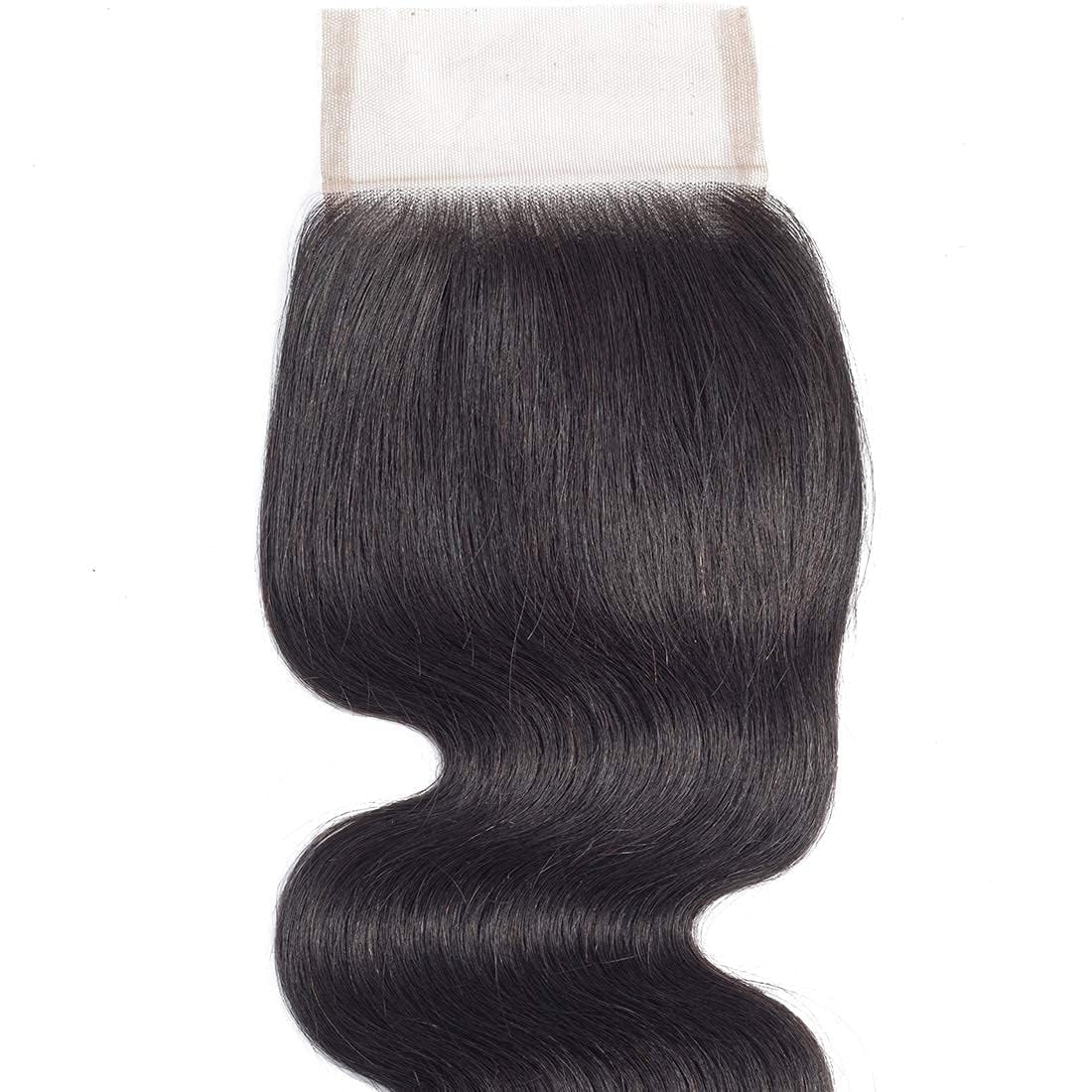 Transparent HD Lace Closure Body Wave Invisible Ultra-thin 4x4 Closure Brazilian Raw Virgin Human Hair Pre Plucked Natural Black 4x4 Lace Closure 18 Inch