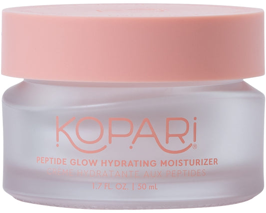 Kopari Peptide Glow Hydrating Moisturizer Face Cream | Hyaluronic Acid, Vegan Coconut Lightweight Cream for Everyday Use, Smooth Skin, Combats Fine Lines and Wrinkles | Cruelty-Free 1.7 oz