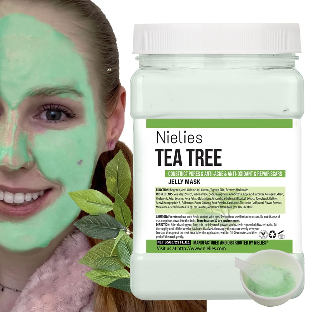 24K Tea Tree Jelly Face Mask - Hydrating, Anti-Aging & Nourishing | Professional Hydrojelly Mask Powder