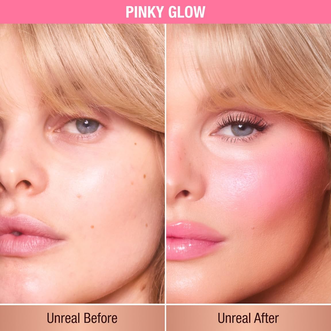 Charlotte Tilbury Unreal Healthy Glow Blush Stick - Buildable Cream Makeup with a Skincare-Infused Formula - Easy to Use, Blendable & Leaves Skin with a Luminous Sheen - Pinky Glow