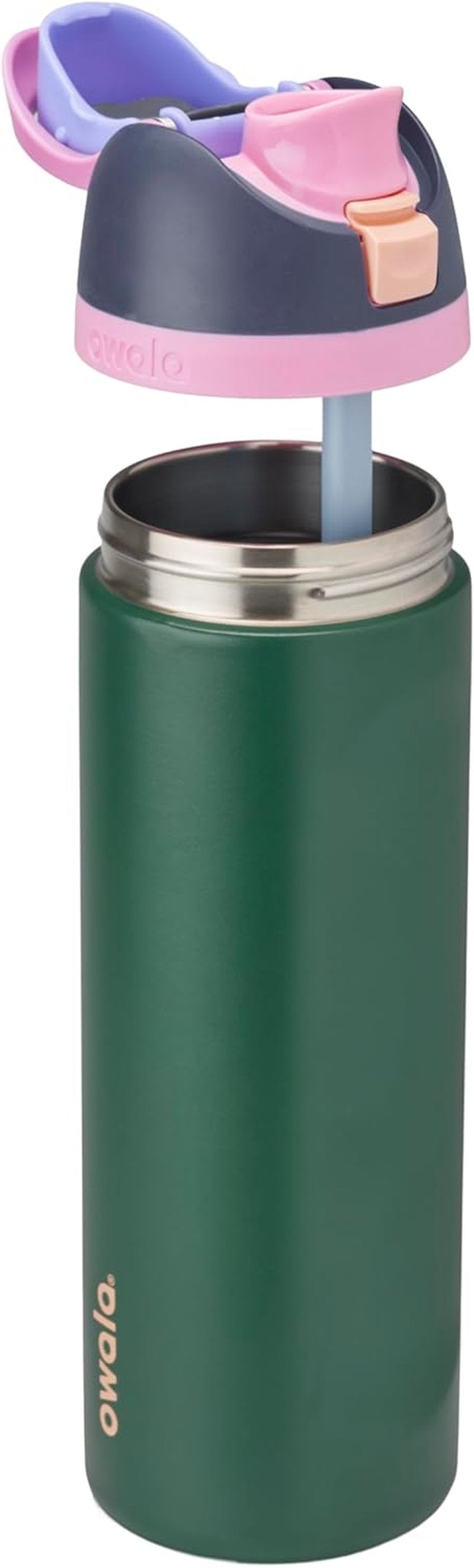 Owala FreeSip Insulated Stainless Steel Water Bottle - 24 oz, BPA-Free, Blue/Green Forest Fairy for Sports & Travel