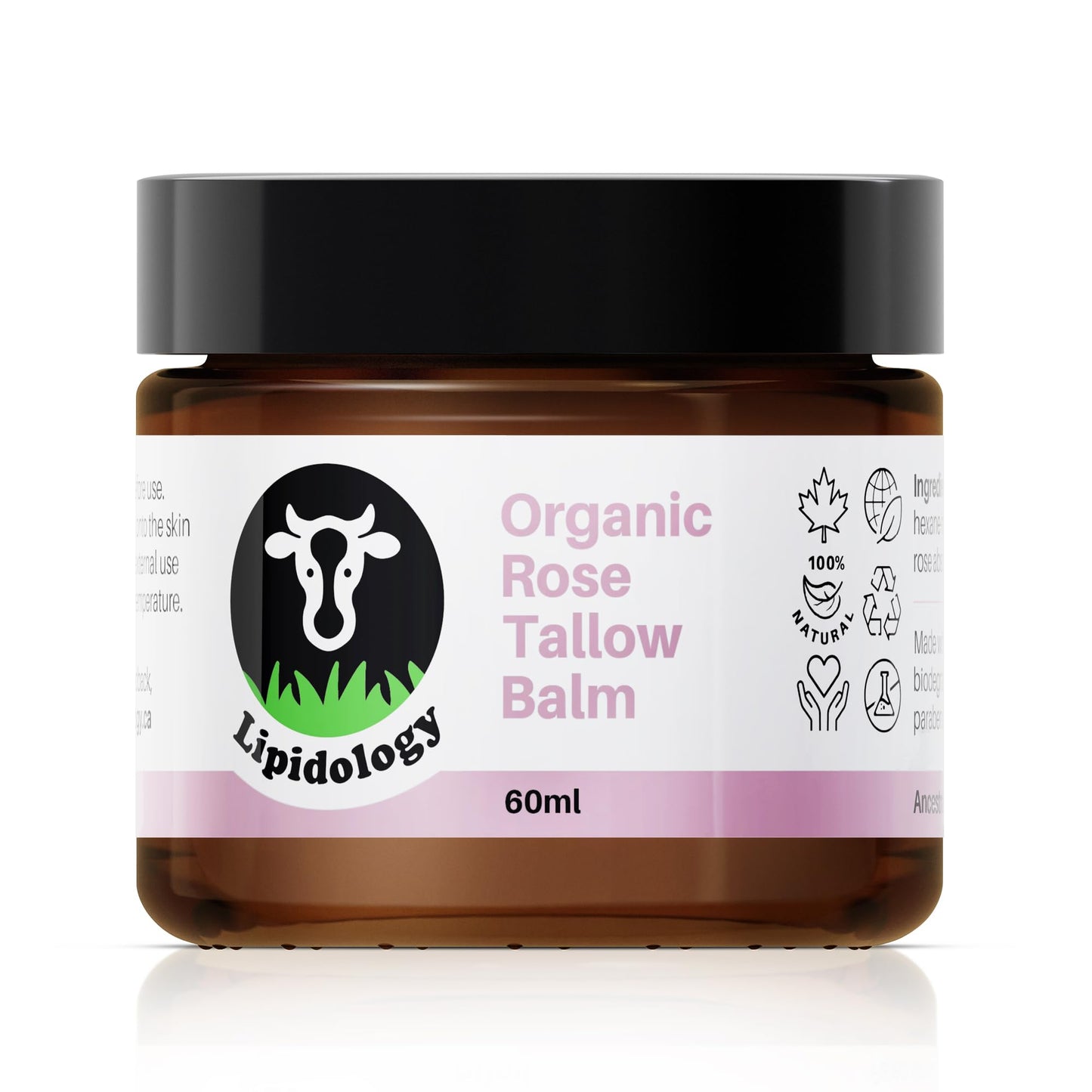 Lipidology Skincare Organic Rose Tallow Balm, 60 ml
