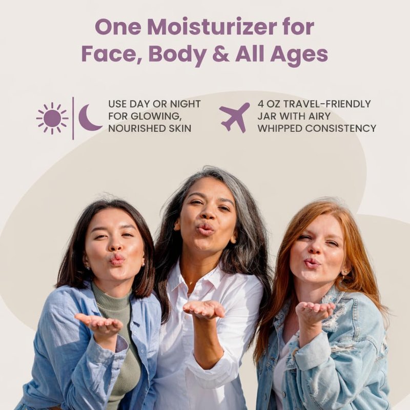 Beautiful Being SKIN GLOW - Grass-Fed Whipped Beef Tallow Natural Moisturizer Cream for Face & Body, Non-Toxic Ancestral Skincare for Dry & Sensitive Skin, Castor Oil Infused (LAVENDER, 4oz)