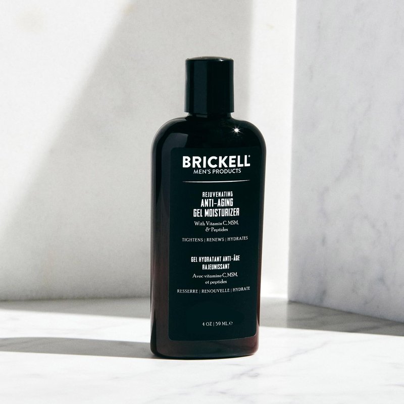 Brickell Men's Anti-Aging Gel Moisturizer - Fast Absorbing, Reduces Fine Lines & Wrinkles | 4oz, Scented