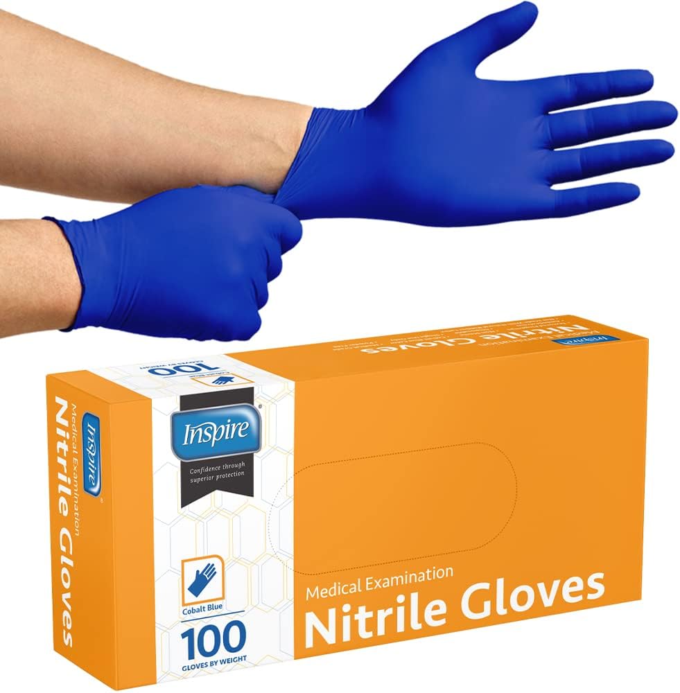 Cobalt Blue Nitrile Disposable Gloves - 4.5 Mil Thickness | Safety Medical Exam & Cleaning Use