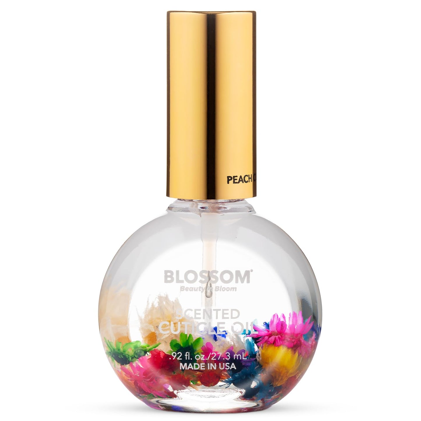 Blossom Hydrating, Moisturizing, Strengthening, Scented Cuticle Oil, Infused wtih Real Flowers, Made in USA, 1.84 fl oz, 2 Pack Bundle, Strawberry + Juicy Peach