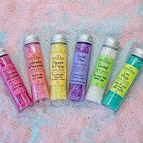 Bella & Bear Paradise Fruits Bath Salts, Foot Soak, Detox, Fruity Scents, Gift - Pack of 6, 2oz