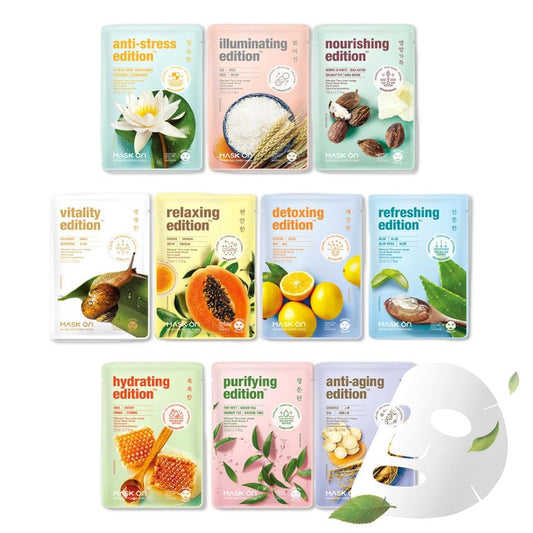 Korean Moisturizing Face Masks - Hydrating Anti-Aging Skincare | 20 Pack for All Skin Types with 10 Natural Ingredients