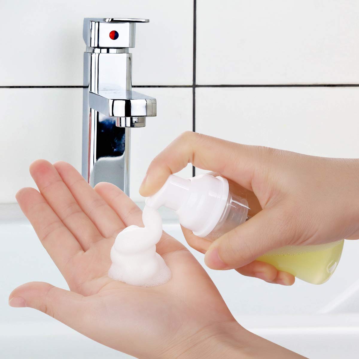 ROMROC 24 PCS Foam Pump Bottle Dispenser Refillable 2oz/60ml Empty Travel Size Foam Bottle for Lash Shampoo Hand Soap Shampoo Lash Cleanser Packaging Liquid Cleaning