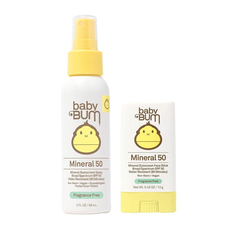Sun Bum Baby Bum SPF 50 Sunscreen Spray - Mineral UVA/UVB Protection for Sensitive Skin | Travel Size