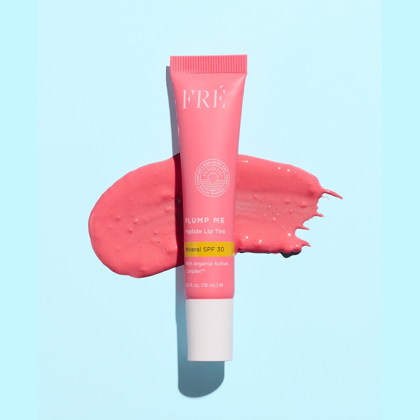 FRÉ Plump Me Peptide Lip Tint SPF 30 (Pampelonne) – 4-in-1 Plumping & Hydrating Mineral SPF 30 Lip Tint with 100% Non-Nano Zinc Oxide, Clean, Vegan Lip Care