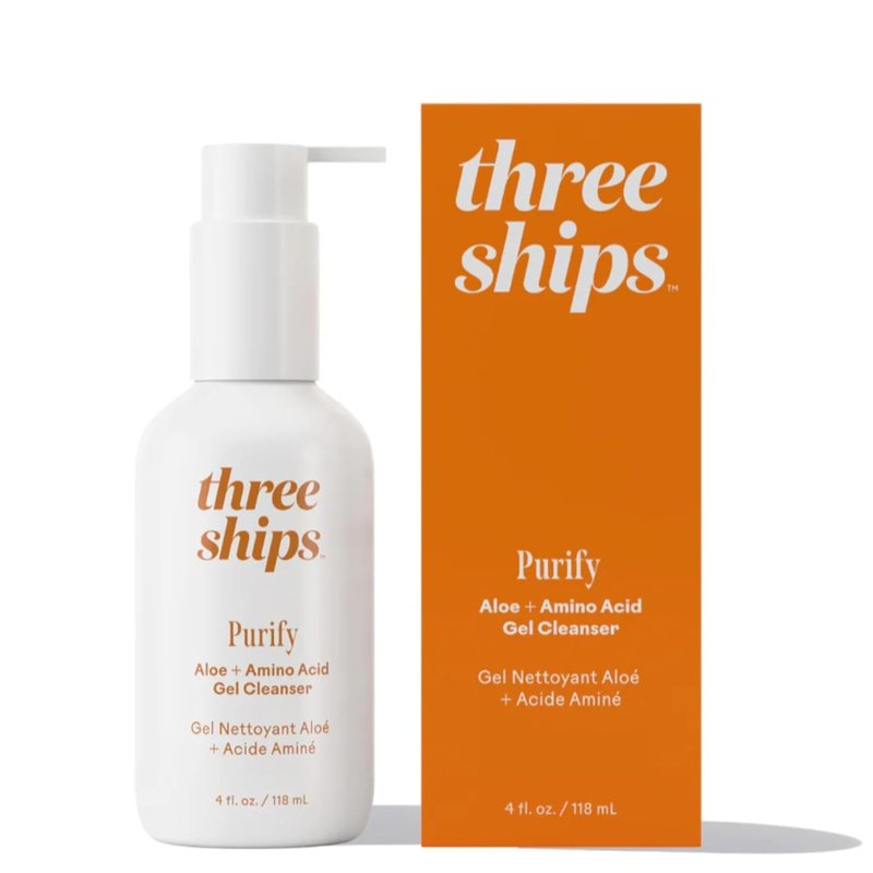 Three Ships Purify Aloe Gel Cleanser - Moisturizing & Gentle for Sensitive Skin | 4 fl oz | Vegan & Cruelty-Free