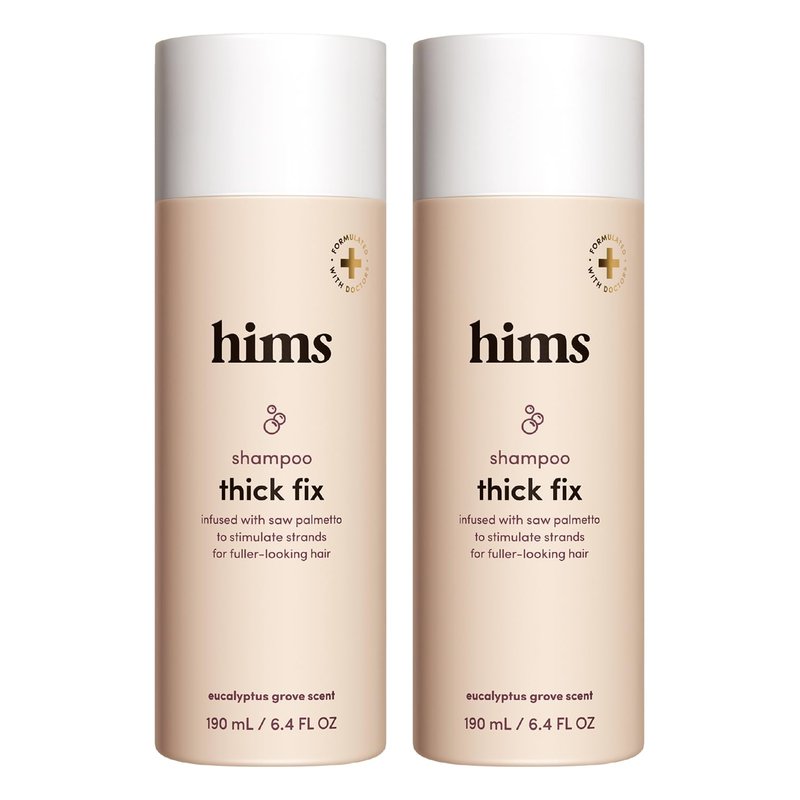 hims Thick Fix Shampoo - Saw Palmetto for Healthy Hair Growth & Thickening - Scalp Cleansing - Vegan, Sulfate-Free & Cruelty-Free - Eucalyptus Scent, 2 pack 6.4 fl oz