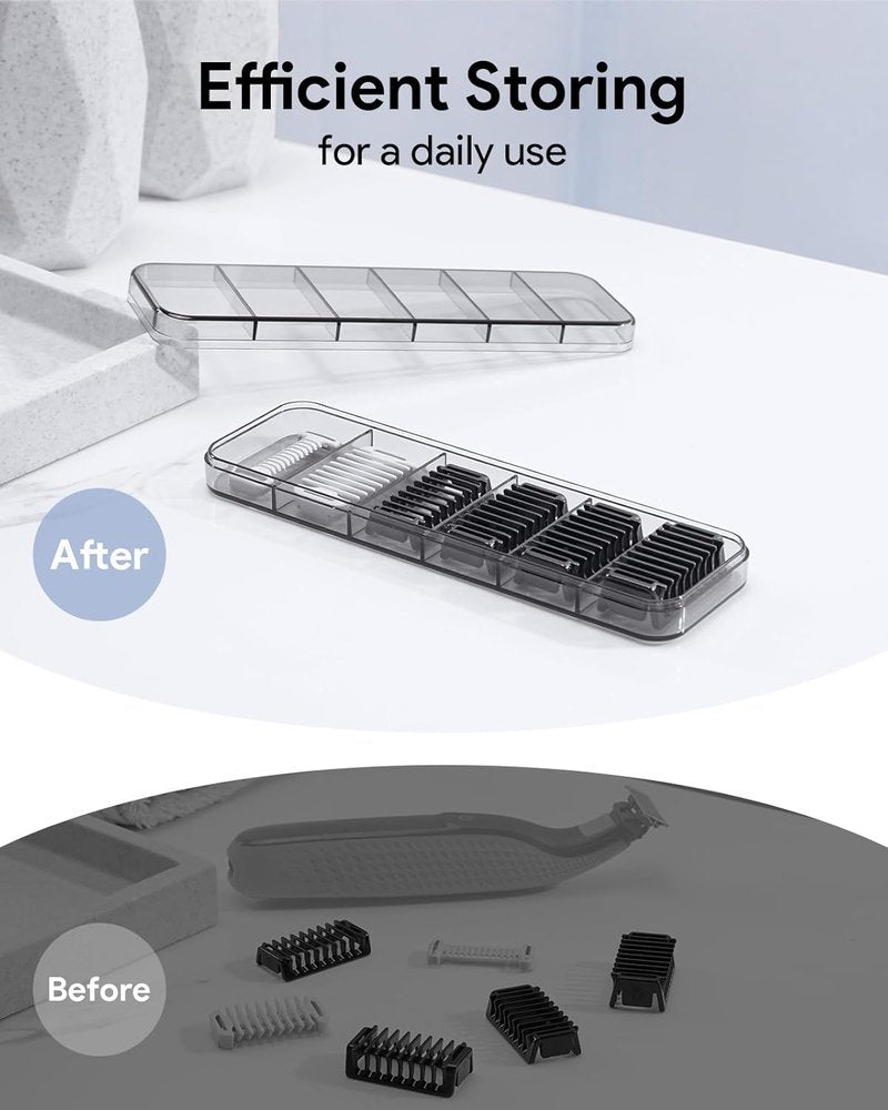Guide Guards Set - 1/2/3/5mm Comb Attachments for Skin & Body | Hard Case Included, Compatible with Obalde QP Series