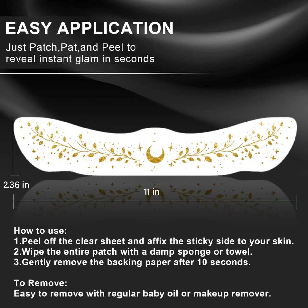 8 Pcs Body Glitter Tattoos, Gold Collarbone Temporary Fake Tattoos, Waterproof Body Glitter Freckles Patches for Women, Suitable for Beaches, Bars, Concerts