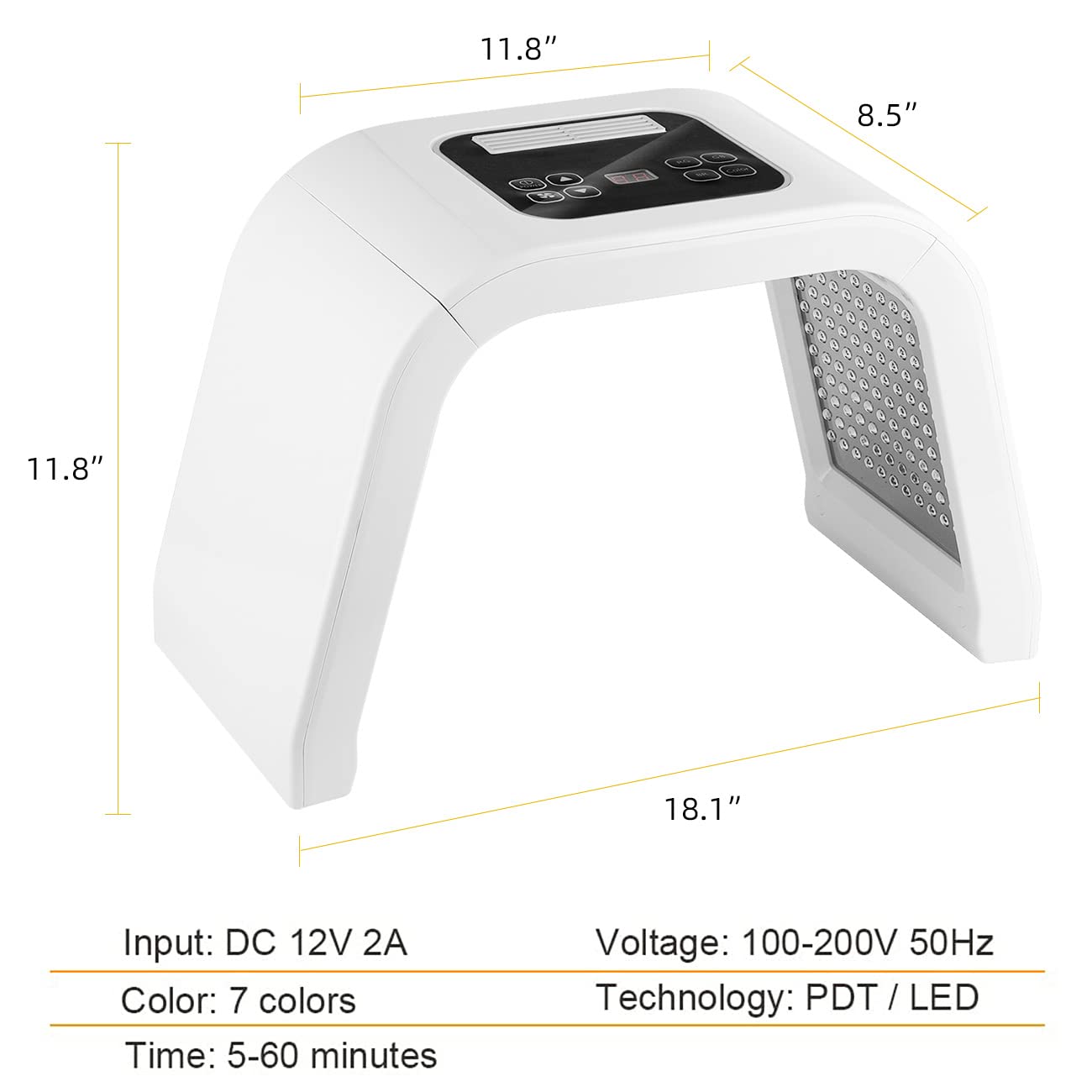 7 Color Facial Lamp, LED 7 Color Face Mask Machine, Skin Care Facial Light, Salon & SPA Beauty Equipment