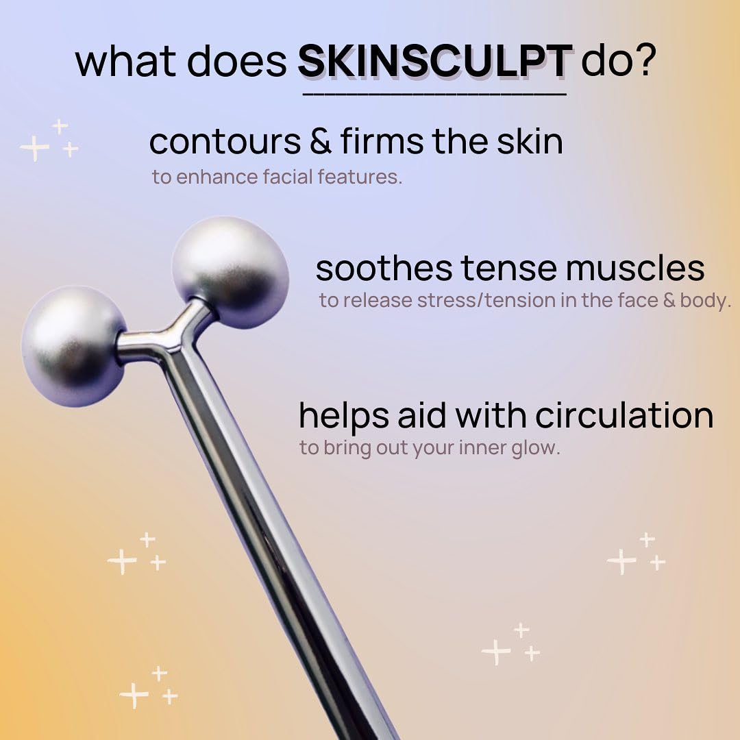 Mei Apothecary Face Roller Skin Care Tool | SKINSCULPT Face Massager Tool | Natural, Non-Toxic Sculpting Tool for All Skin Types | Relieves Facial Tension & Rejuvenates Skin